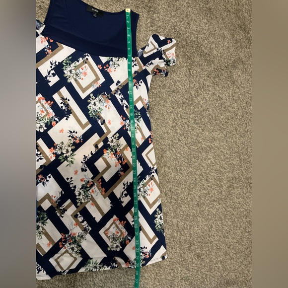 NAIF Navy and White Floral & Diamond Dress Small - Picture 6 of 6